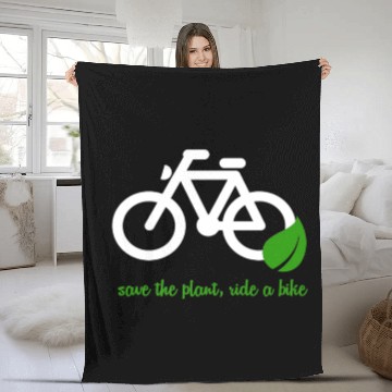 Discover Save The Planet Ride A Bike Fleece Blankets