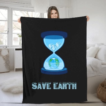 Discover Vintage Save Planet Save Earth Distress gift Fleece Blankets