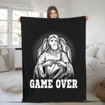 Discover Gaming Jesus Game Over Gamer Fleece Blankets