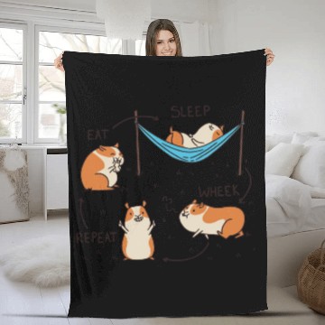 Discover Guinea Pig Guinea Pig Lover Rodent Hamster Fleece Blankets