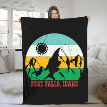 Discover Idaho Vacation Post Falls Idaho Souvenir Hiking Fleece Blankets