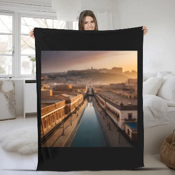 Discover Fantasy pictures ,town Morocco ,city Rabat Fleece Blankets