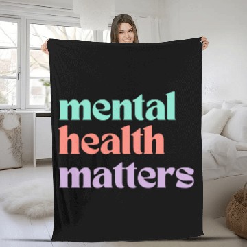 Discover Mental Health Matters | Retro Quote Peach Candy Fleece Blankets