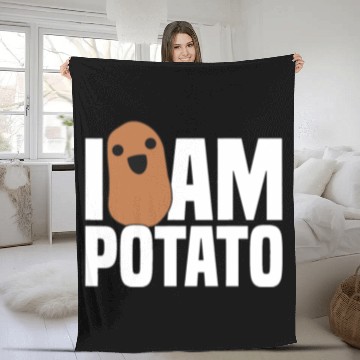 Discover I Am Potato - Funny Potato, Food Fleece Blankets
