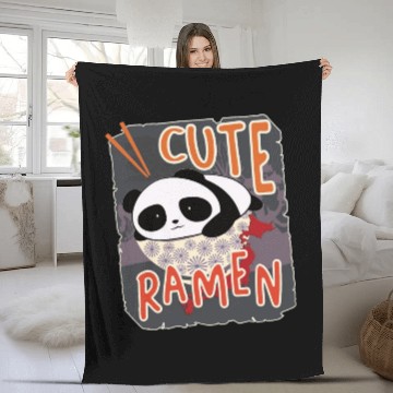 Discover Cute japanese ramen Fleece Blankets