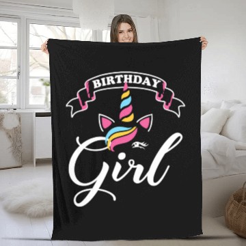 Discover Rainbow Unicorn Happy Party Fleece Blankets