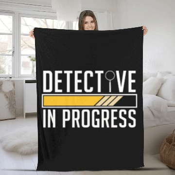 Discover Detective In Progress Law Enforcement Fingerprint Fleece Blankets