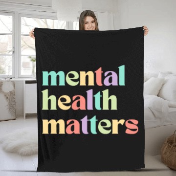Discover Mental Health Matters | Retro Quote Mixed Peach Fleece Blankets
