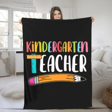 Discover Back To School Kindergarten Teacher Fleece Blankets
