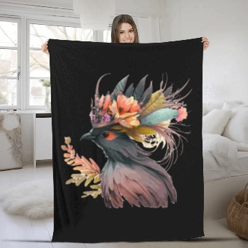 Discover Cute Bird Of Paradise Bird Flower Crown Pet Birds Fleece Blankets