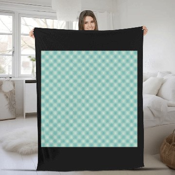 Discover Teal Geometric Floral Retro Pattern Fleece Blankets