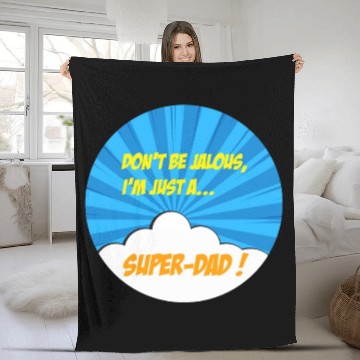 Discover Super-dad super-hero Best dad Father's day Comics Fleece Blankets