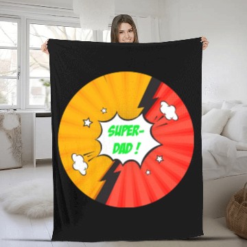 Discover Super-dad, super-hero. Best dad. Father's day. Fleece Blankets