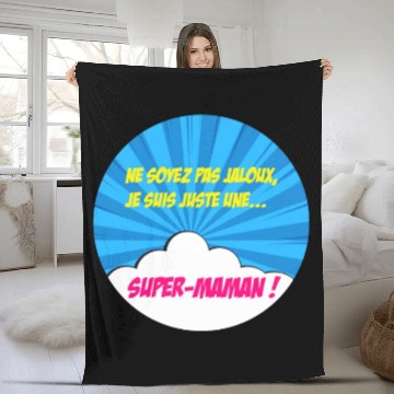 Discover Super-mom super-hero. Best mom Mother's day Comics Fleece Blankets