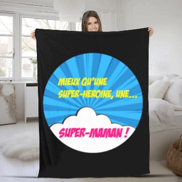 Discover Super-mom super-hero. Best mom Mother's day Comics Fleece Blankets