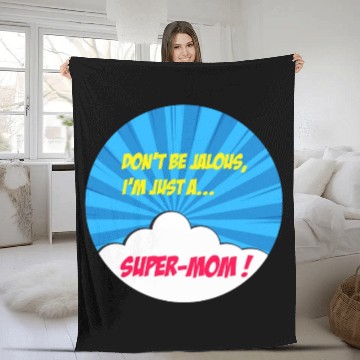 Discover Super-mom super-hero. Best mom Mother's day Comics Fleece Blankets