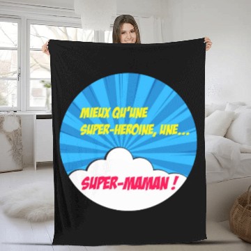 Discover Super-mom super-hero. Best mom Mother's day Comics Fleece Blankets