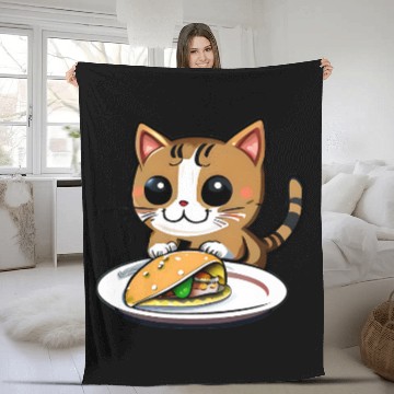 Discover Cute Cat and Taco: A Playful Combination for Your Fleece Blankets
