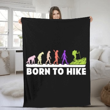 Discover Born to Hike Mountain fan Wanderlust Hikers Fleece Blankets