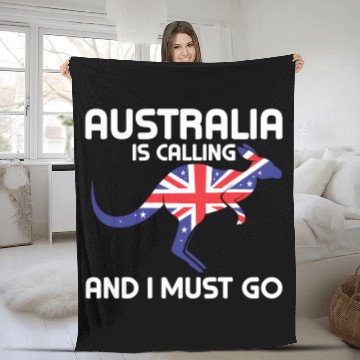 Discover Australia Is Calling And I Must Go Kangaroo Austra Fleece Blankets