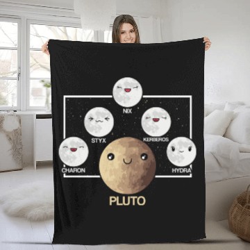Discover Pluto Moons Planet Space Lover Solar System Fleece Blankets