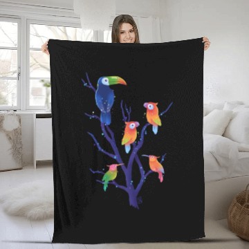 Discover Birds Of Paradise Fleece Blankets