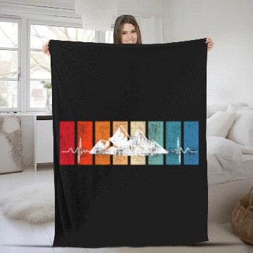Discover Mountaineering Summit Hiker Mountain love Fleece Blankets