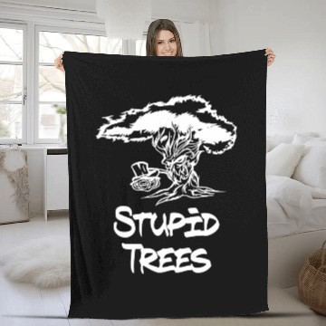 Discover Stupid Trees Disc Golf Fleece Blankets