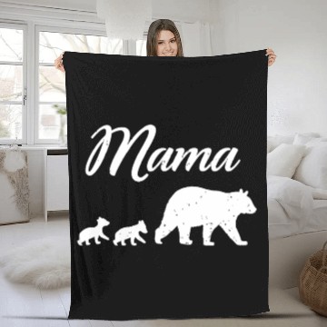 Discover Mama Bear - With Two Cubs Twin Mom Mother's Day Gi Fleece Blankets