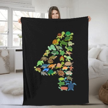 Discover 4th Birthday Sea Turtle Tortoise Theme 4 Year Old Fleece Blankets