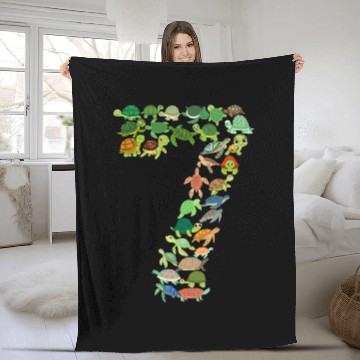 Discover 7th Birthday Sea Turtle Tortoise Theme 7 Year Old Fleece Blankets