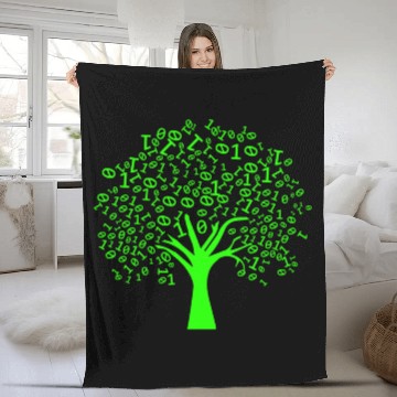 Discover Funny Binary Tree Computer Science Coding Fleece Blankets