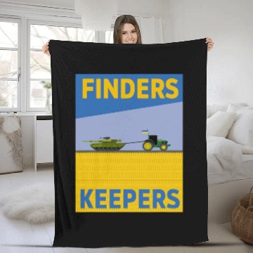 Discover Funny Farmer Tractor Ukraine Flag Support Finders\ Fleece Blankets