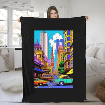 Discover "Maximalist Chaos: chaotic stunning San Francisco Fleece Blankets