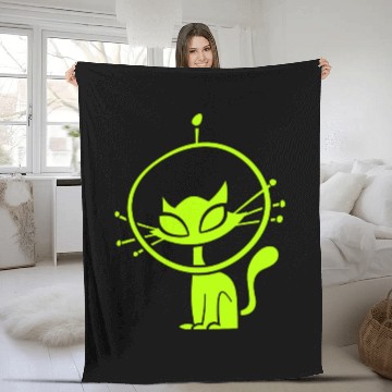 Discover Space Cat Fleece Blankets