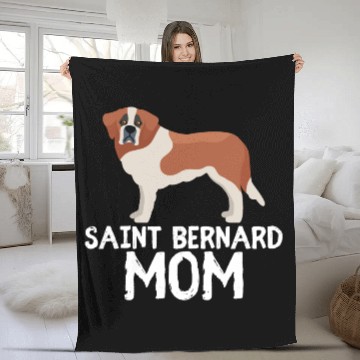 Discover saint bernard mom Fleece Blankets