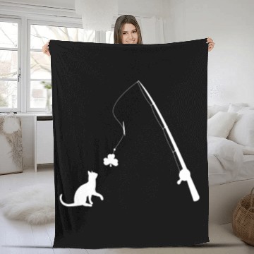Discover Cate Lover Fishing Funny St Patricks Day Fleece Blankets