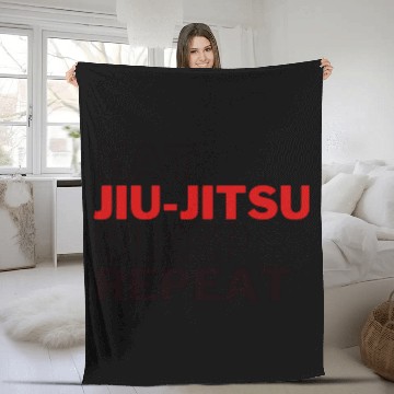 Discover Funny Eat Jiu Jitsu Sleep Repeat Fleece Blankets