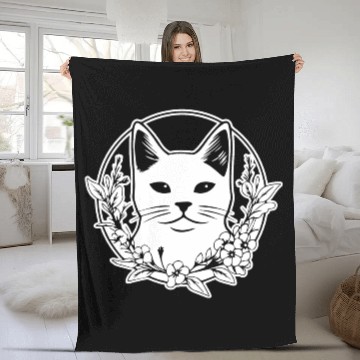 Discover Cat Kitten Feline Meow Fleece Blankets