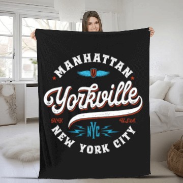 Discover New York Manhattan Yorkville Fleece Blankets