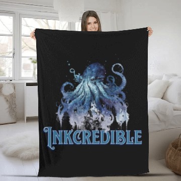 Discover inkcredible - kraken octopus pun ink Fleece Blankets