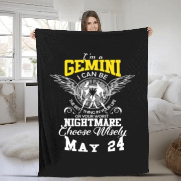 Discover Gemini Zodiac Sign May 24 Horoscope Astrology Fleece Blankets