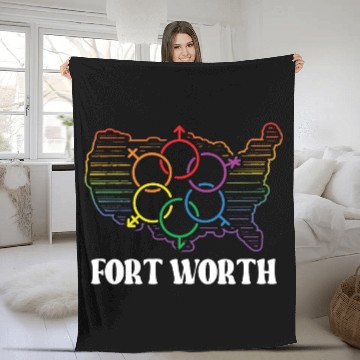 Discover Fort Worth Pride Month Pride Flag LGBT Community L Fleece Blankets