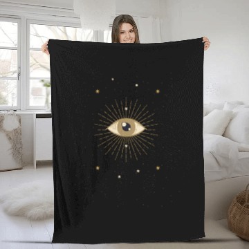 Discover All Seeing Eye Astrology Mystic Tarot Witchy Fleece Blankets