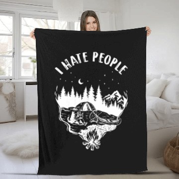 Discover I Hate People Avid Outdoorsman Camping Fanatic Fleece Blankets
