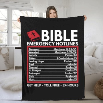 Discover Bible Emergency Numbers Christian Bible Jesus Fleece Blankets
