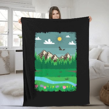 Discover Peaceful Nature Scenery Fleece Blankets