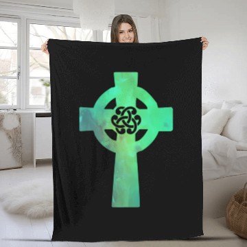 Discover Irish Celtic Cross Knot St Patrick'S Day Christian Fleece Blankets