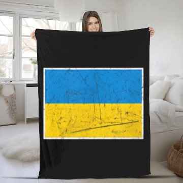 Discover Ukraine Flag With Ukrainian National Colors Fleece Blankets