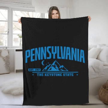 Discover Pennsylvania The Keystone State Federal State Usa Fleece Blankets